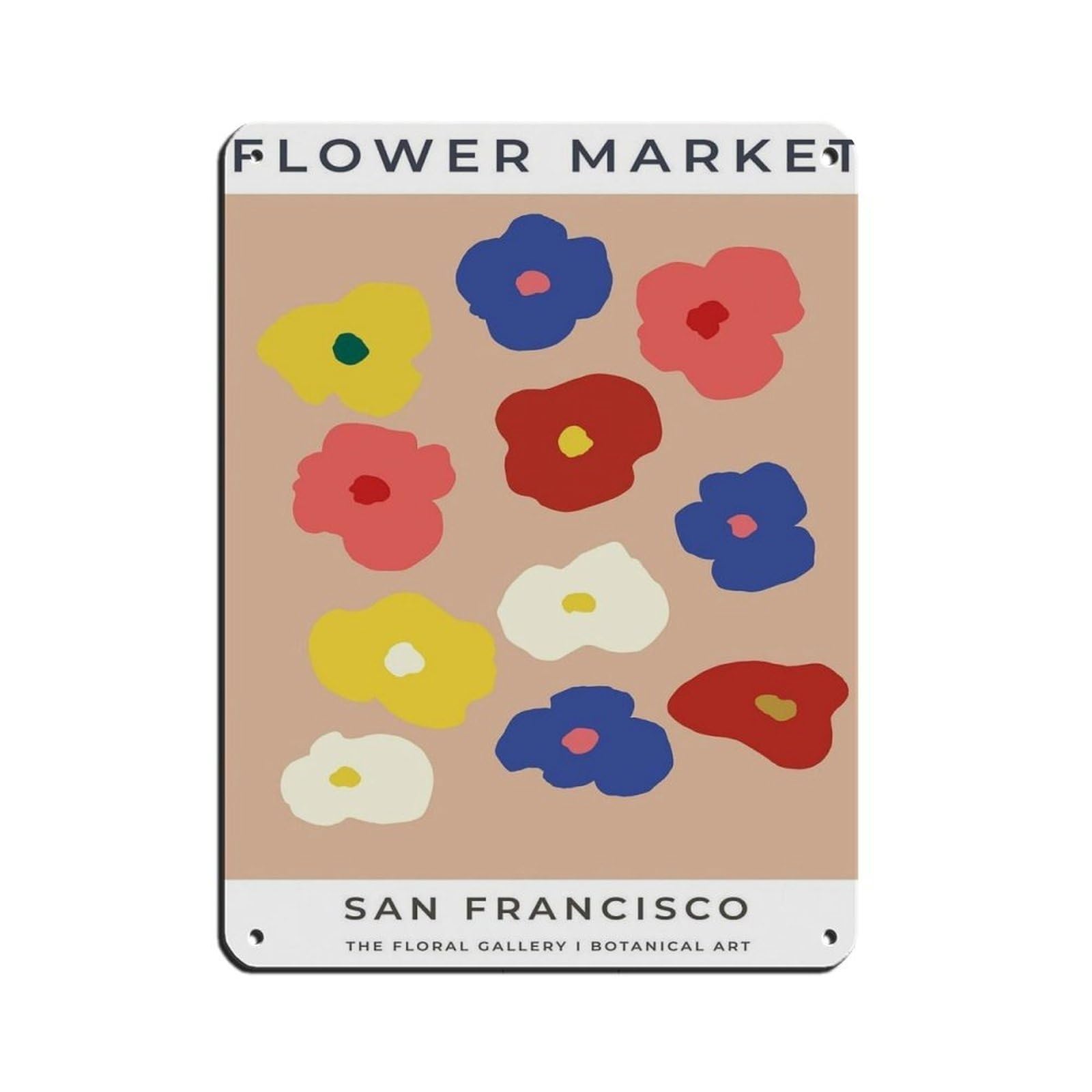 San Francisco Travel Poster, Abstract Flower Poster Retro Poster Metal Tin Sign Chic Art Retro Iron Painting Bar People Cave Cafe Family Garage Poster Wall Decoration 12x16inch(30x40cm)