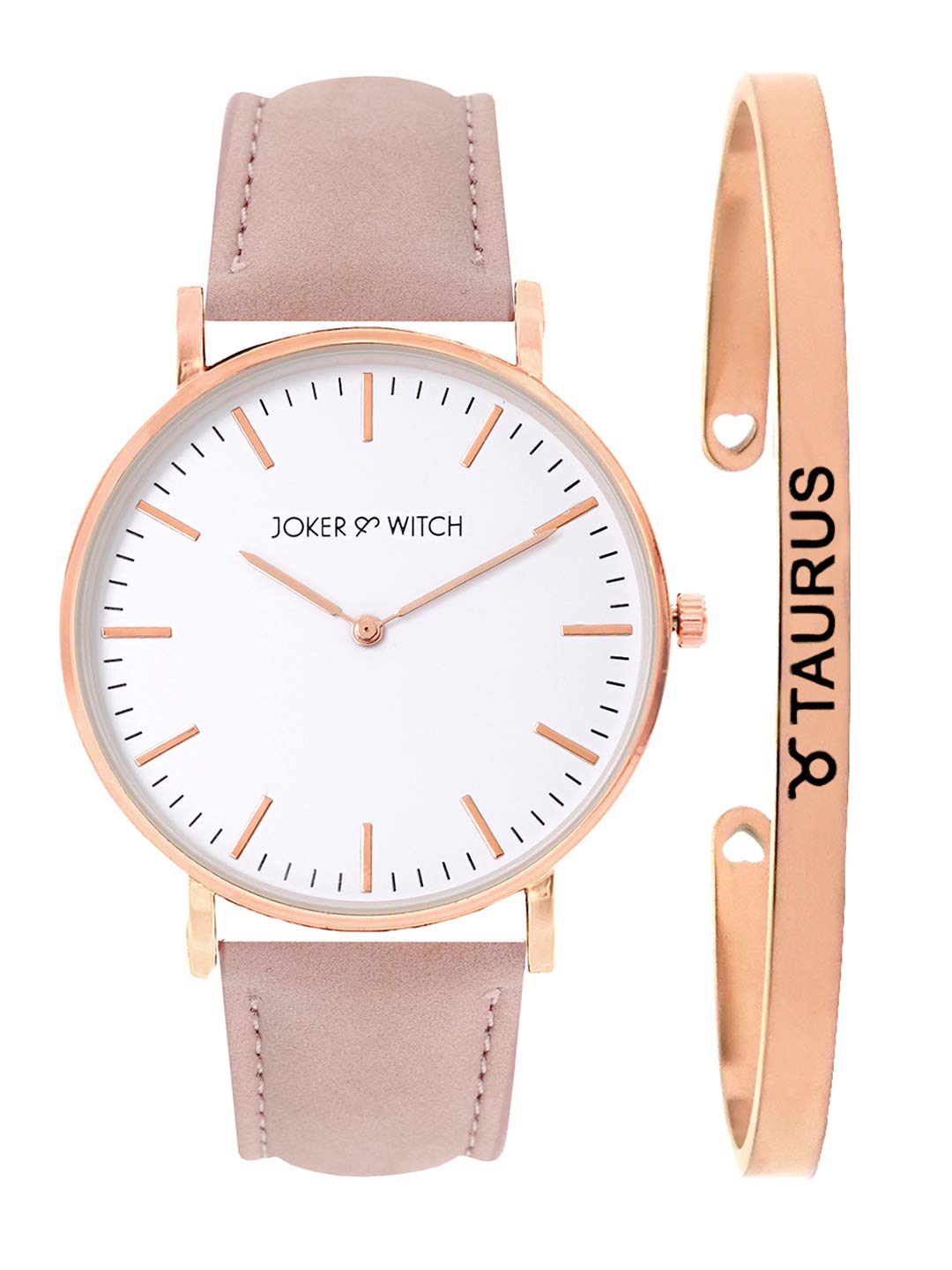 Joker & Witch Polyurethane Hope Taurus Analog Watch Bracelet Gift Set For Women, Dial Color-White, Band Color-Pink (B08WPZ5KL2) Amazon Price History, Amazon Price Tracker
