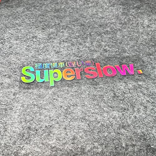 Image of Car Styling Sticker for Japanese Superslow Snail Creative Words Auto Oil Tank Window Body Vinyl Computer Case Motocross Decals (I 20x4.5cm Laser 1PCS)