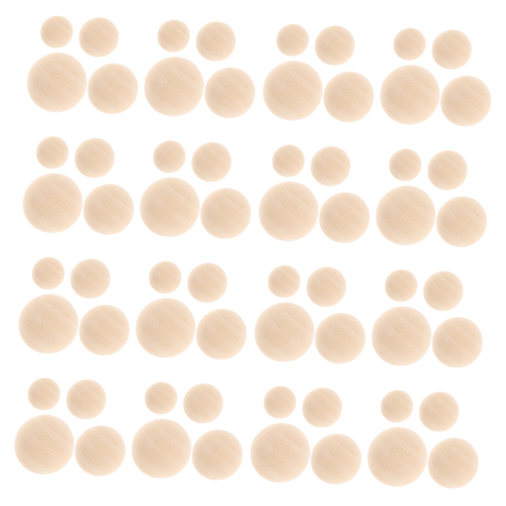 200 Piezas Medias Esferas de Madera sin Terminar Cuentas Semi Esféricas Naturales para Manualidades DIY Adornos para Fiestas y Decoración del Hogar Bolas de Madera Variadas
