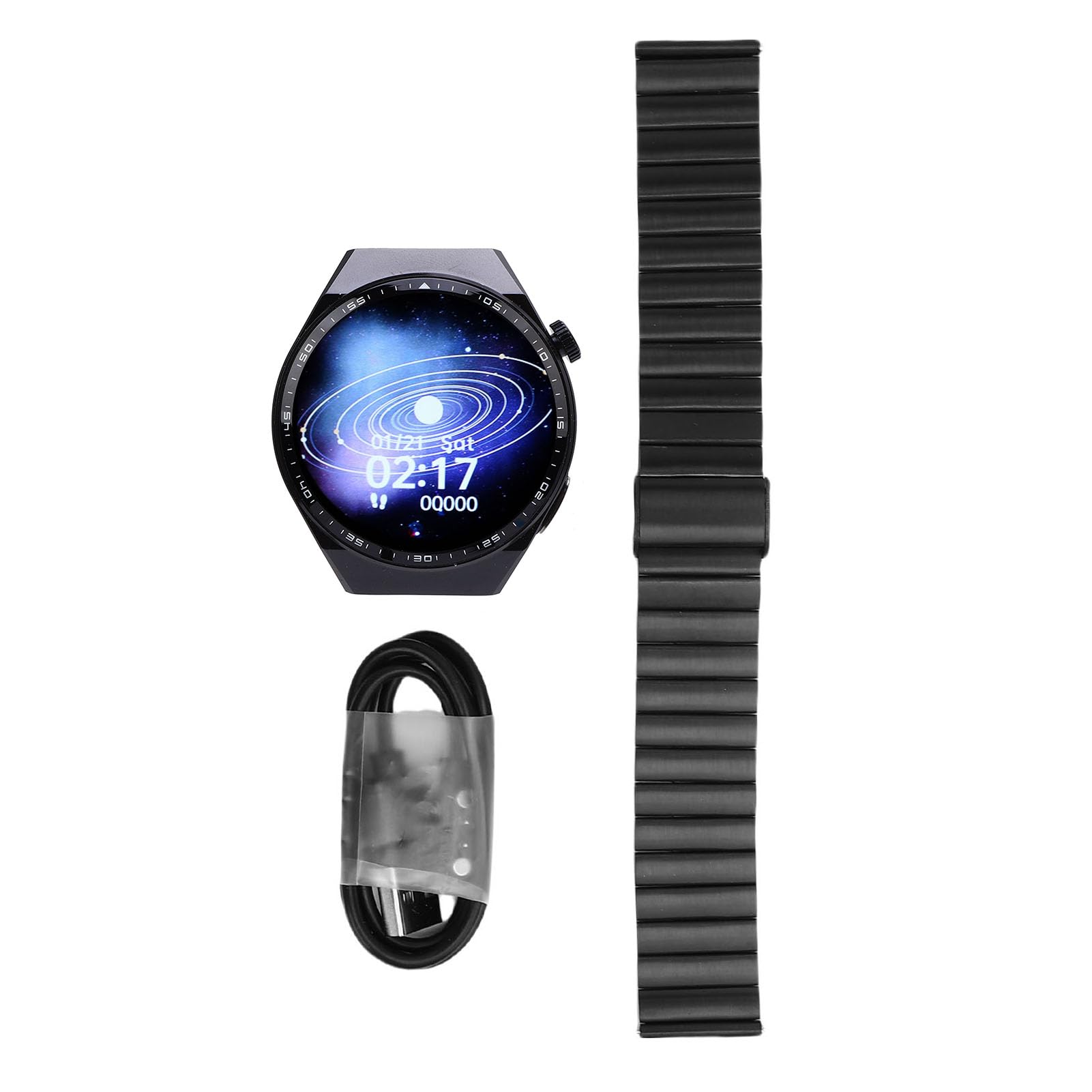 Zunate Smartwatch Fitness Tracker con Display LCD Rotondo da 1,55 Pollici per Stili di Attivi Design Elegante con Promemoria SOS