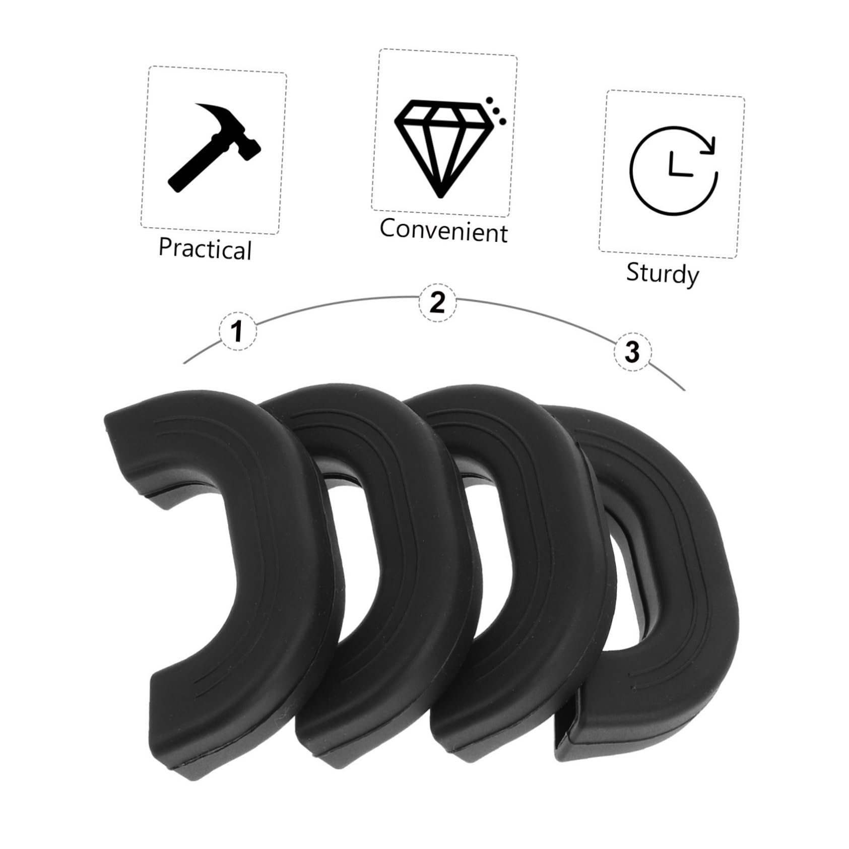 4 Piezas Protector de Asas de Silicona para Ollas Antideslizante y Resistente al Calor Funda para Mangos de Cocina de Negro Grande y Flexible para Seguro Horno y Estufa