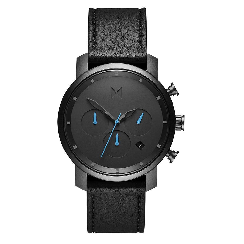 MVMT Analogue Quartz Watch for Men with Black Leather Strap - D-MC02-GUBL