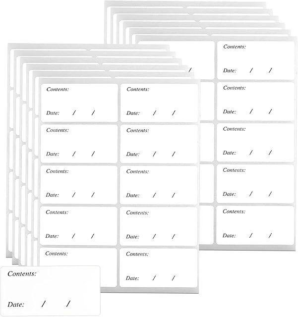300Pcs Freezer Labels, Food Labels Removable Freezer Stickers 6x3cm, Easy Peel Off Sticky Labels for Refrigerator, Freezer and Jars