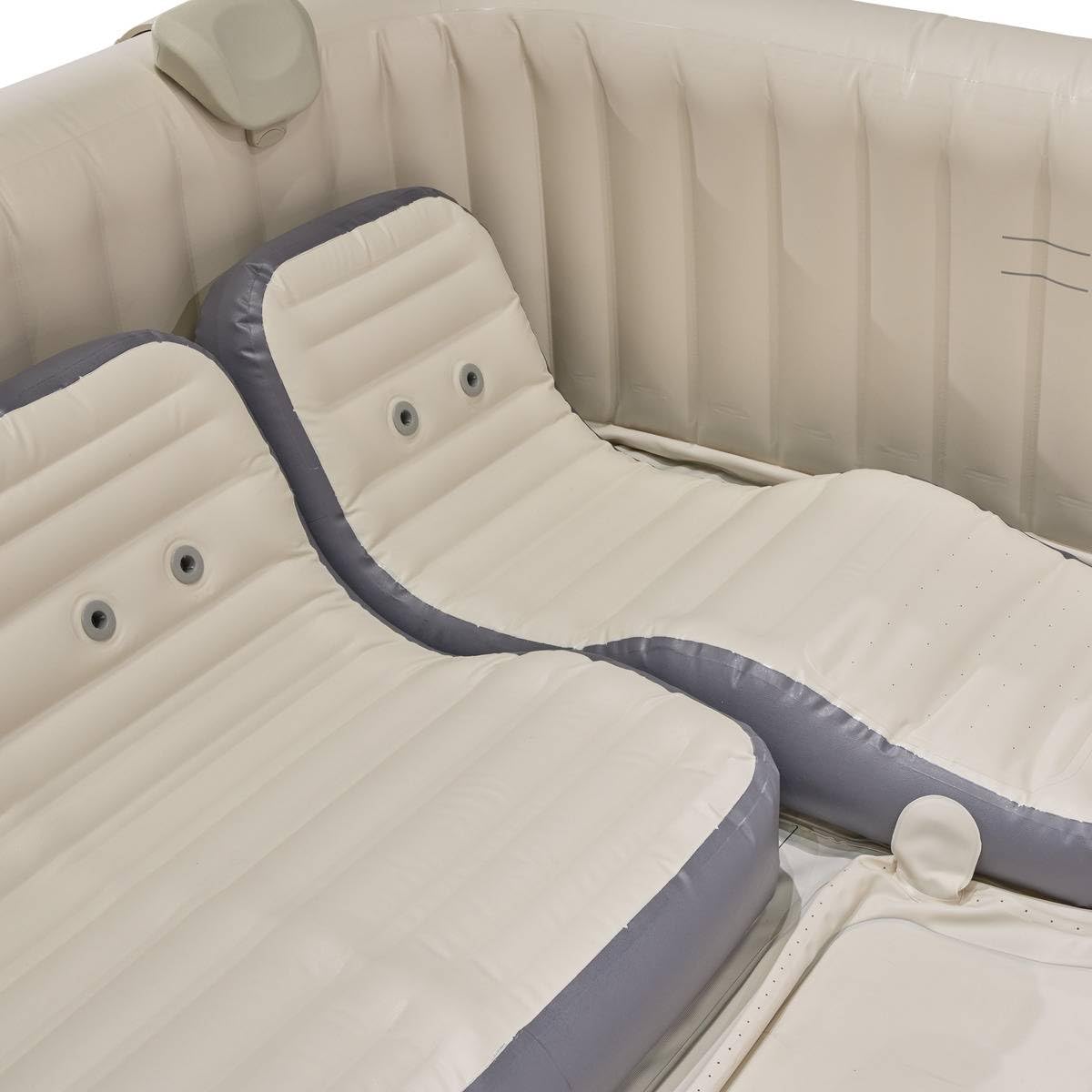Hespéride - SPA Hinchable cómodo para 5 Personas, Color Topo, 293x230x71cm, 10 hidromasajes, 180 chorros de Aire, conexión WiFi - para jardín y terraza