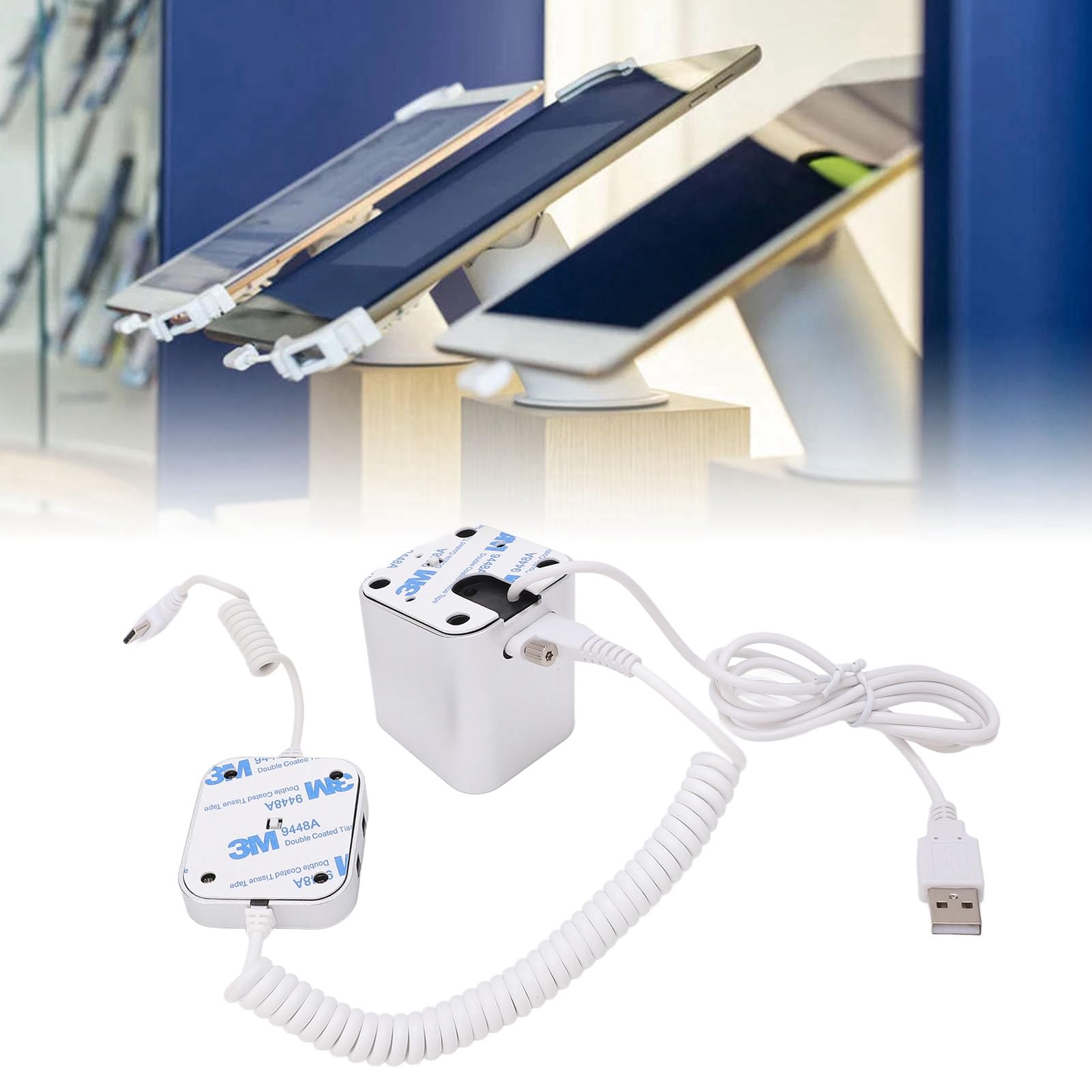 Anti-Diebstahl-Handy-Display-Ständer, mit 95–120 DB Sicherheitsalarm, Schnelles Aufladen, Anti-Einbruch-Telefonhalter für Ausstellungshallen, Geschäft (Typ-C)