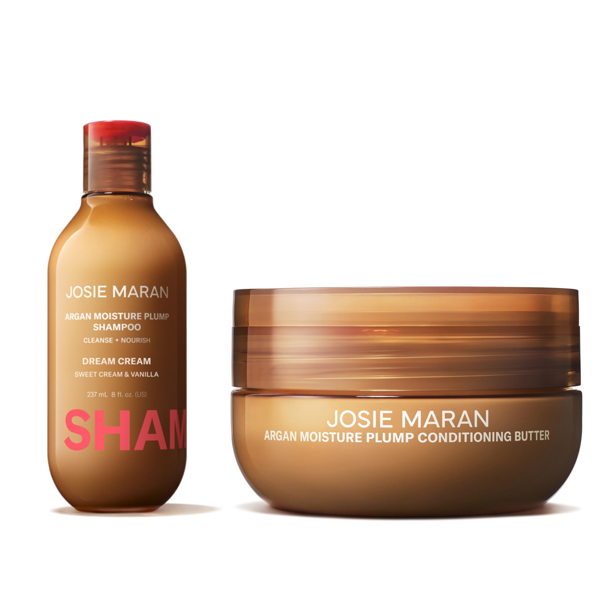 Love is in the Hair Kit - Includes Argan Moisture Plump Hair Shampoo & Conditioner Butter - Hydrating & Volumizing - Strengthens & Repairs Strands - Dream Cream (2 Piece Set)