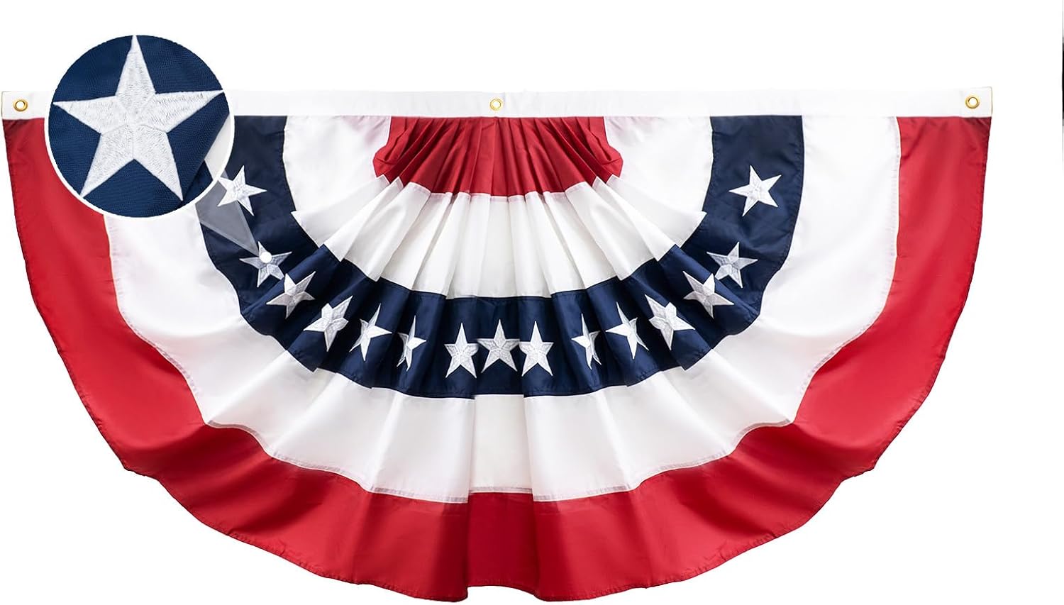 Bunting Flags Outdoor 3x6 Ft American Buntings Flag for Outside Embroidered Stars Memorial Day 4th of July Decorations with Brass Grommets