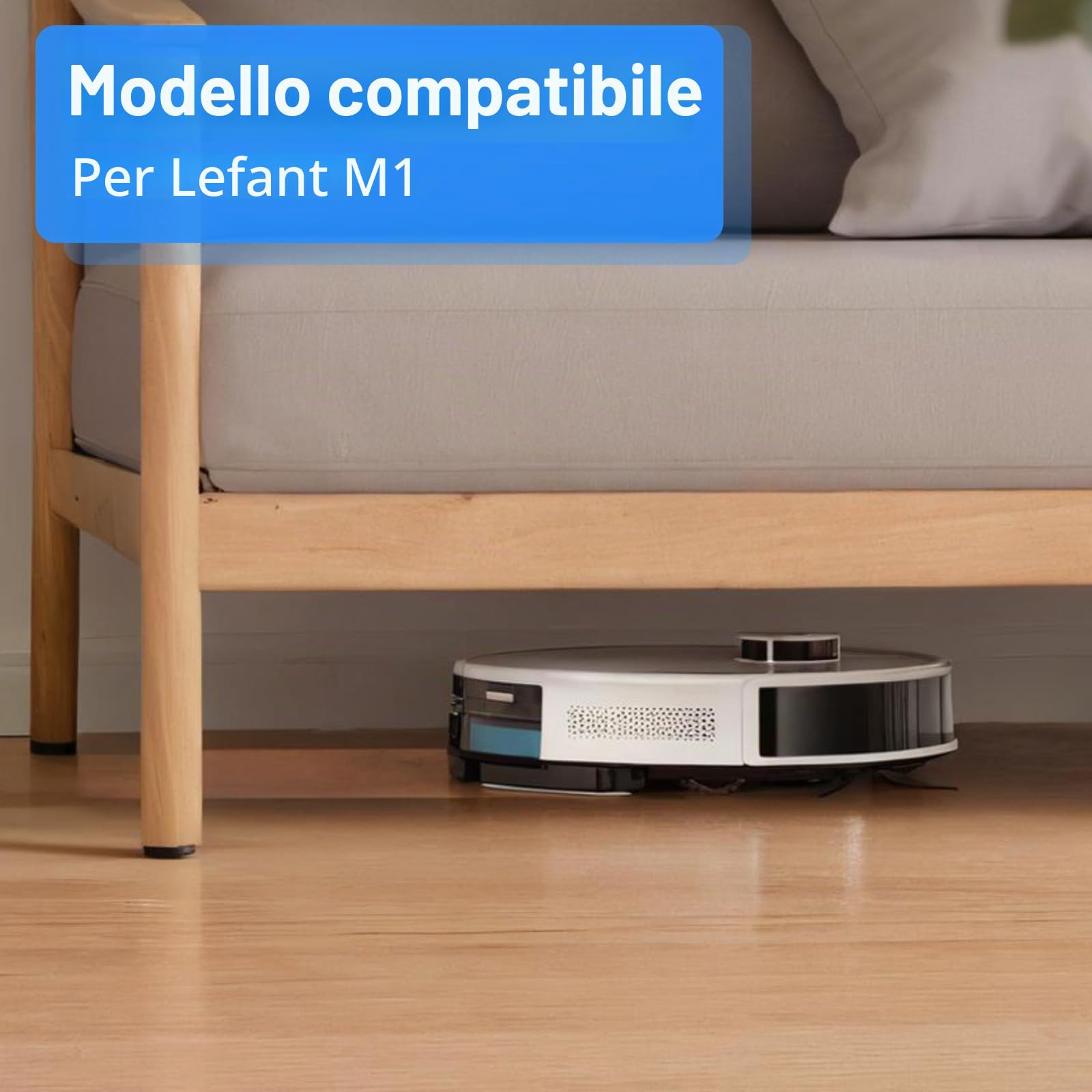 Set di Accessori di Ricambio Lefant M1 Aspirapolvere Robot, 1 Spazzola Principale, 4 filtri, 4 tamponi, 4 spazzole laterali, 1 spazzola per la pulizia