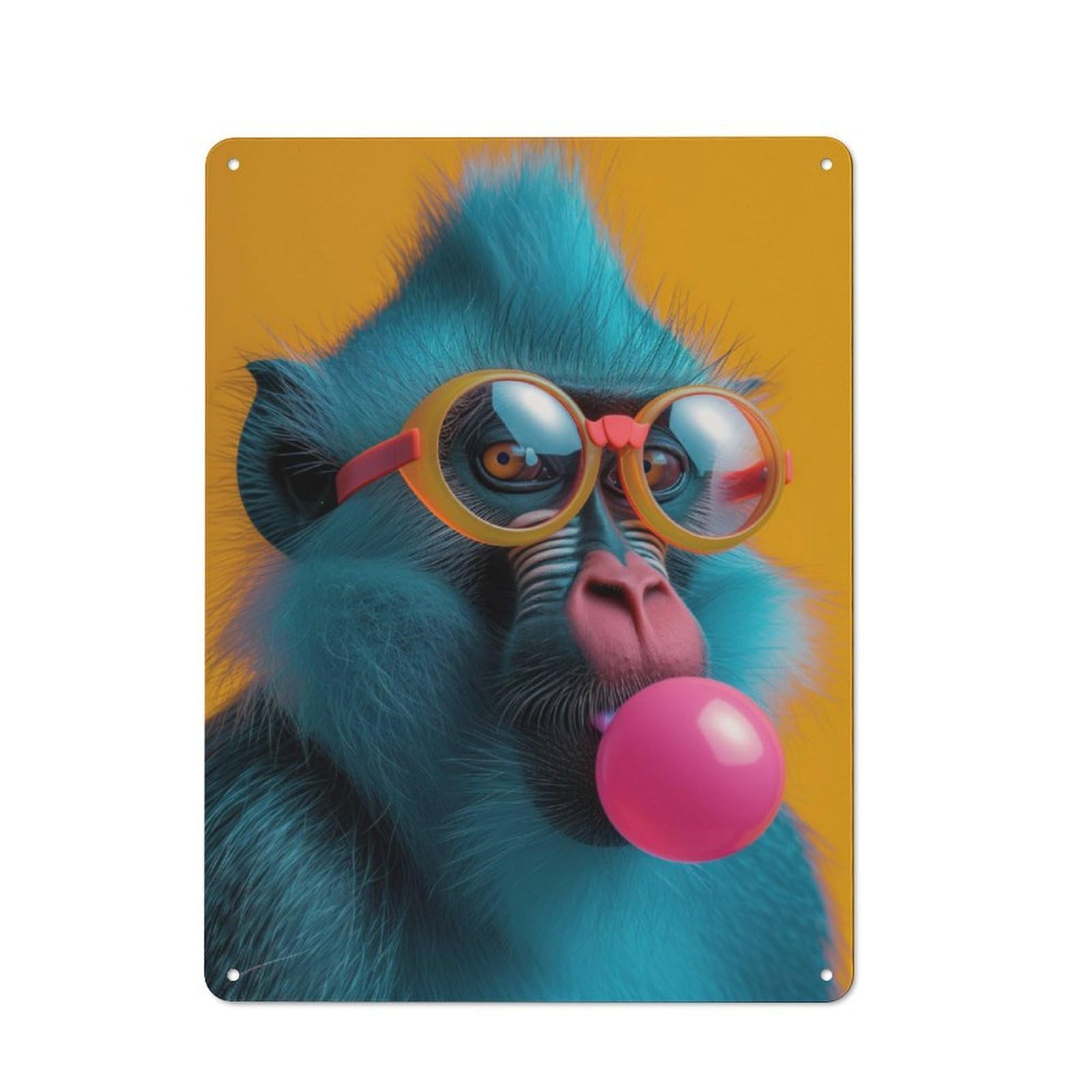 Junmoney Mandrill Bubblegum Understated Office Metal Sign 40X30cm Featuring Studio Wall Plaque For Office, Study, Studio Or Hallway