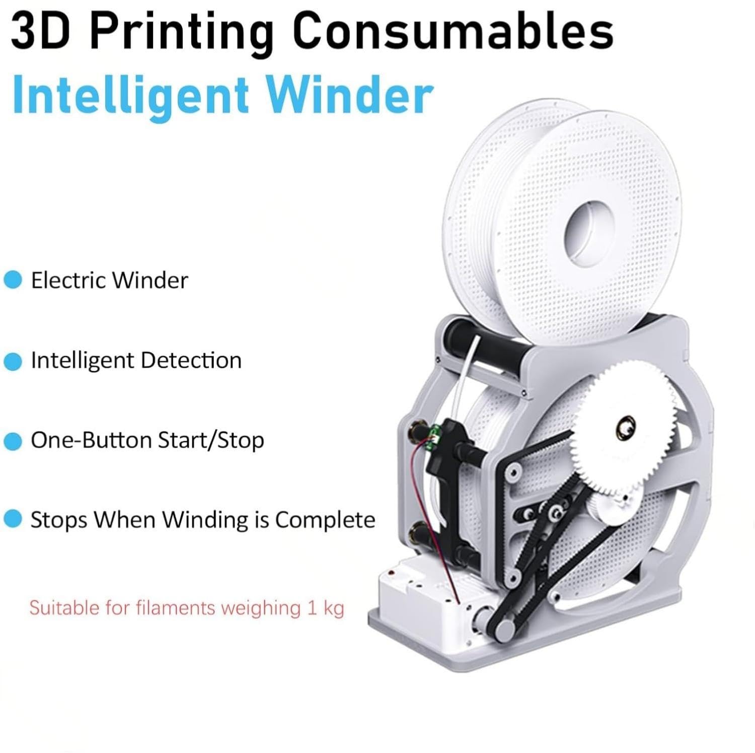 3D Filament Respooler – automatyczna maszyna do zarządzania kablami Start/Stop do szpul 1 kg, idealna do organizacji i przechowywania filamentu