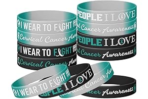 12-Pack Cervival Cancer Awareness Wristbands: Wear Teal for a Cause