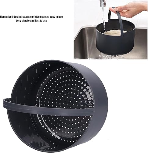 Vista 8 de Cocedor de arroz para microondas, olla para pasta con colador, juego de utensilios de cocina para microondas de 2 L para arroz, pasta, verduras