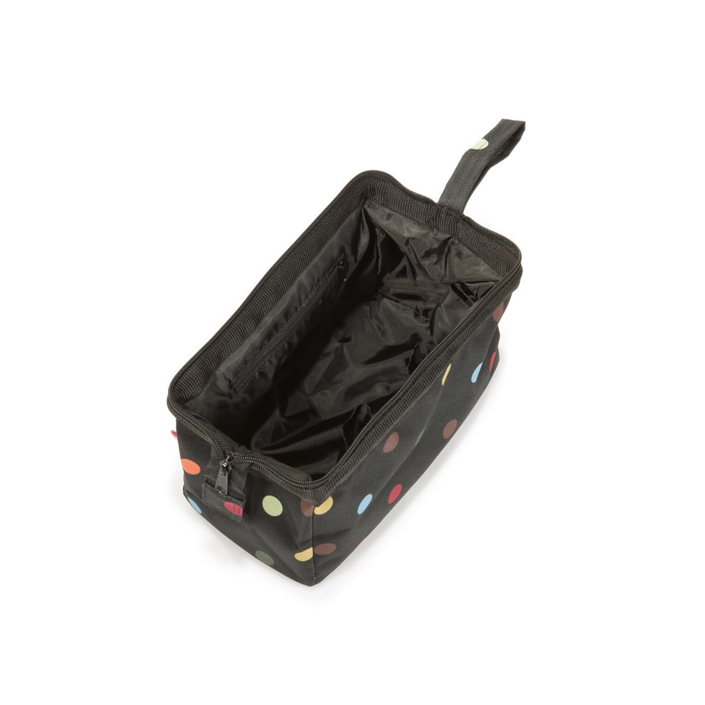 reisenthel travelcosmetic dots - trousse de toilette, volume 4l, armature métale intégrée, dragonne, poche intérieure zippée, 3 élastiques de maintien à la paroi intérieure - 2