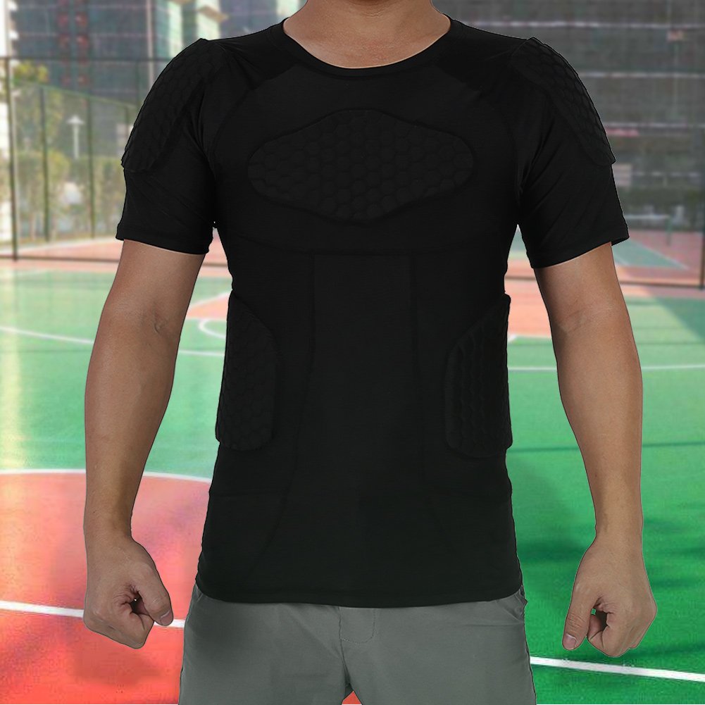 Cyrank Équipement de Protection de Football, Chemise de Compression rembourrée pour Homme, Gilet d'entraînement, Pantalon, Chemises de Sport Anti-Collision, Short pour Basket-Ball