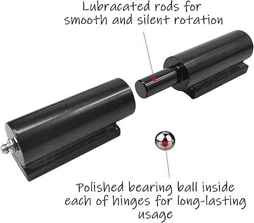 Miniatura 3 de HLMOptimo Bisagras de barril soldadas de alta resistencia, 5 pulgadas, capacidad de carga de 450 libras, 2 paquetes para puerta batiente, rampa de