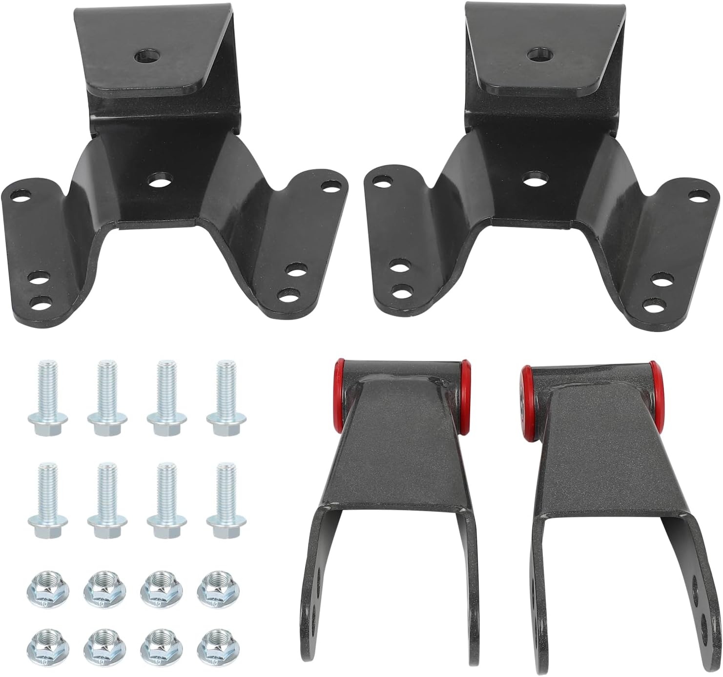 SCITOO Leaf Spring Lowering Kit 4" Drop Shackle+Hanger Rear Compatible With 1973-1987 For Chevy Gmc C10 Pick Up 2Wd Short Box LT101094