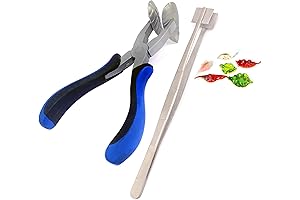 Satin Silver Glassblowing Boro Lampwork Bead Leaf Masher Plier With Flat Masher Tweezer
