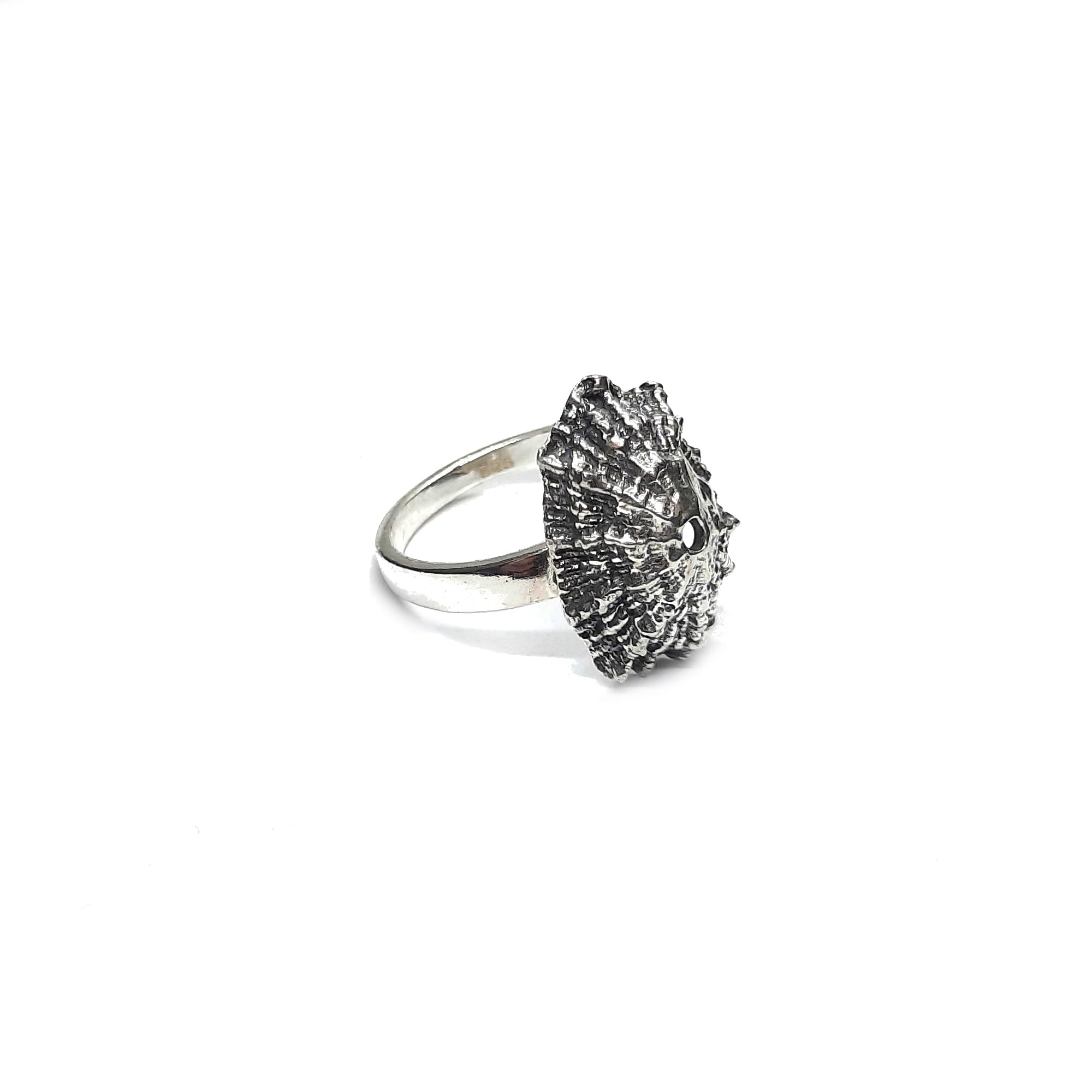 Elegante anillo de mujer de plata esterlina sólida 925 concha de mar