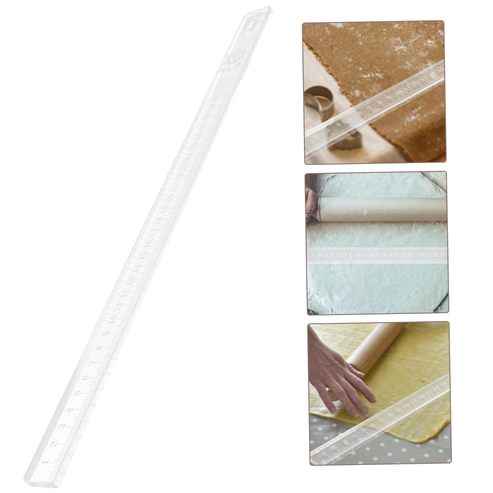 Cabilock 3pares Regla De Medición De Masa Para Hornear Guías De Grosor Para Rodillo Accesorio Práctico Para Repostería y Galletas