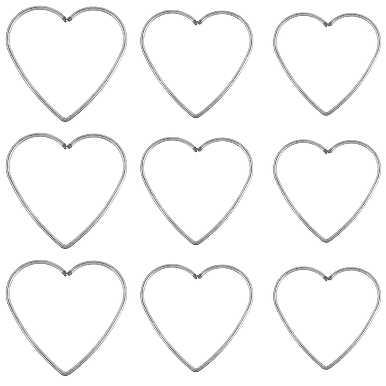 NOLITOY 9pcs Heart Metal Dream Catcher Dreamcatcher Rings, Heart Shaped Catcher Rings Macrame Hoops for Wedding DIY Crafts Wall Hanging Decor (3in, 4in, 4.7in, Each 3pcs)