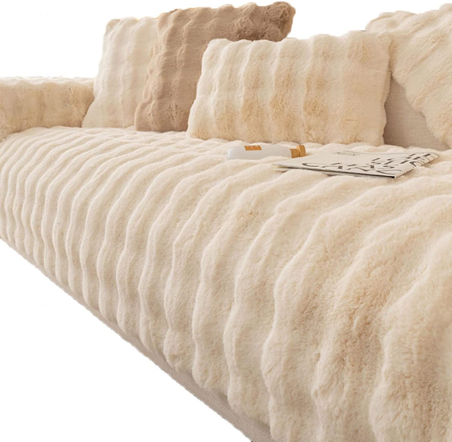 Sofa Slipcover Corner 3/2/1/4 Seater Sofa Cover L Shape Couch Cover Velvet Thick Sofa Protector Anti-Slip Reversible Quilted Corner Slipcovers Washable for Sectional Couch ( Color : Cc , Size : 90x160