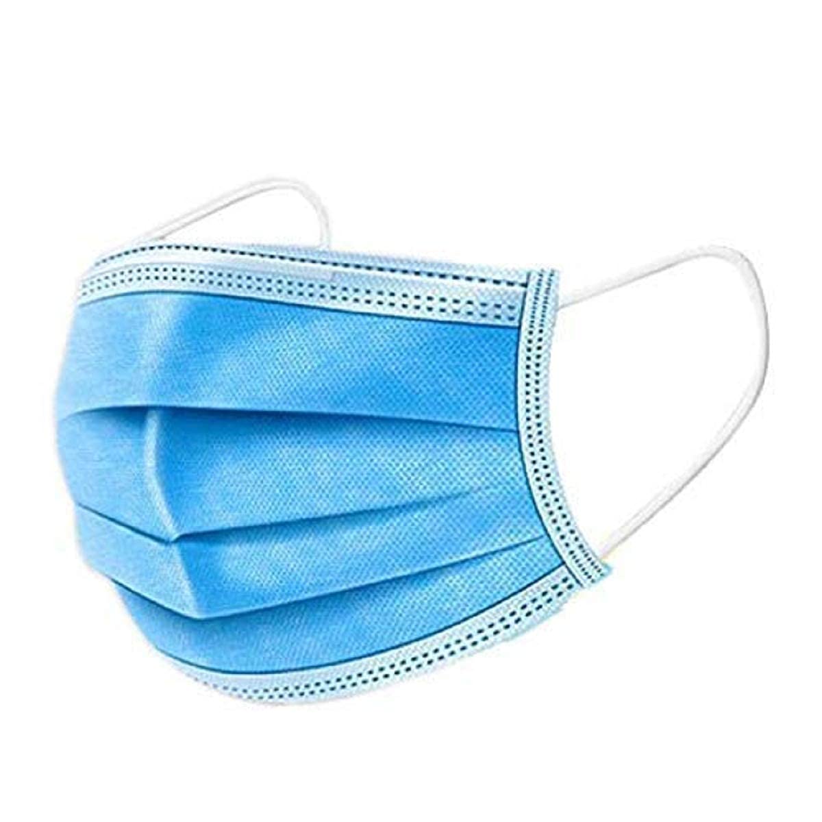 Pack of 25 Non Woven Elastic Ear-Loop Disposable 3 Ply Face Mask With Nose pin