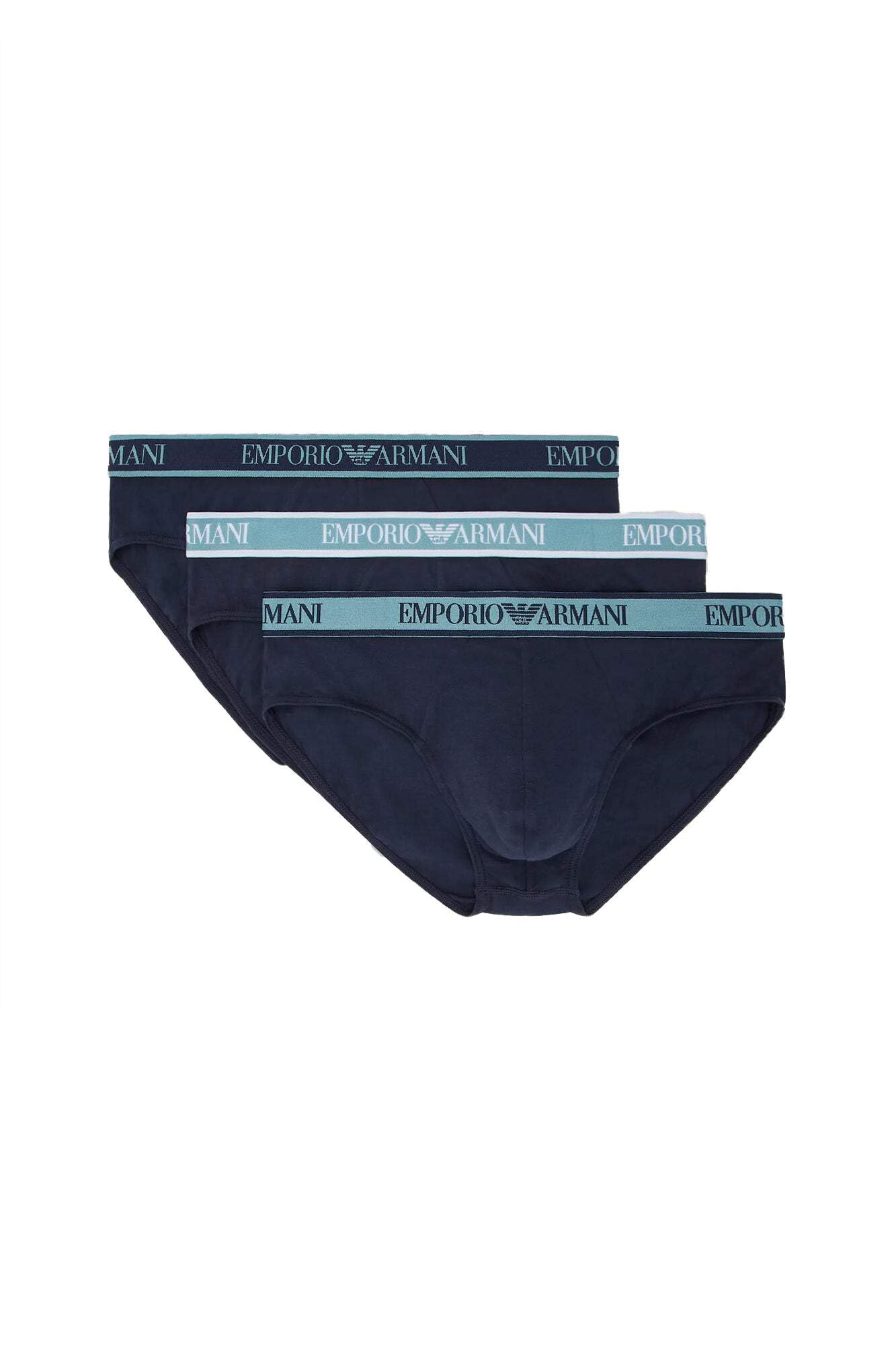 Emporio Armani Underwear Men's 3-Pack Core Logoband Brief, Slip Boxer Uomini, Marine/Marine/Marine,