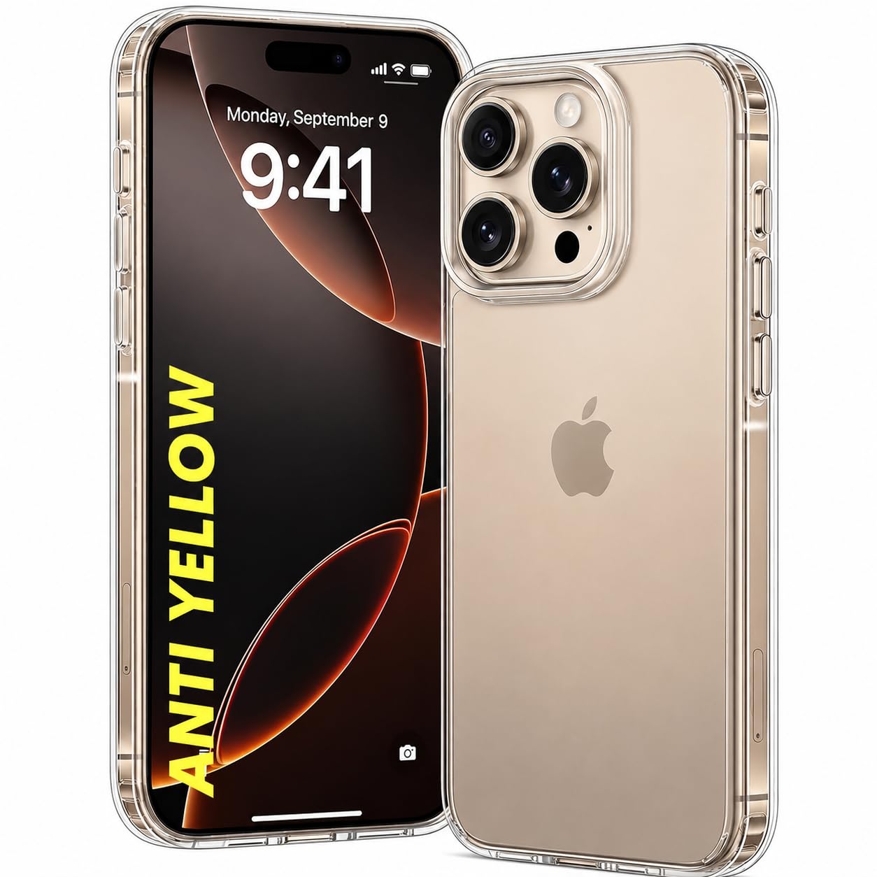 DIZORO Crystal Clear Compatible with iPhone 16 Pro Case with Anti-Yellow Anti-Scratch Shockproof Transparent Cover-image-16