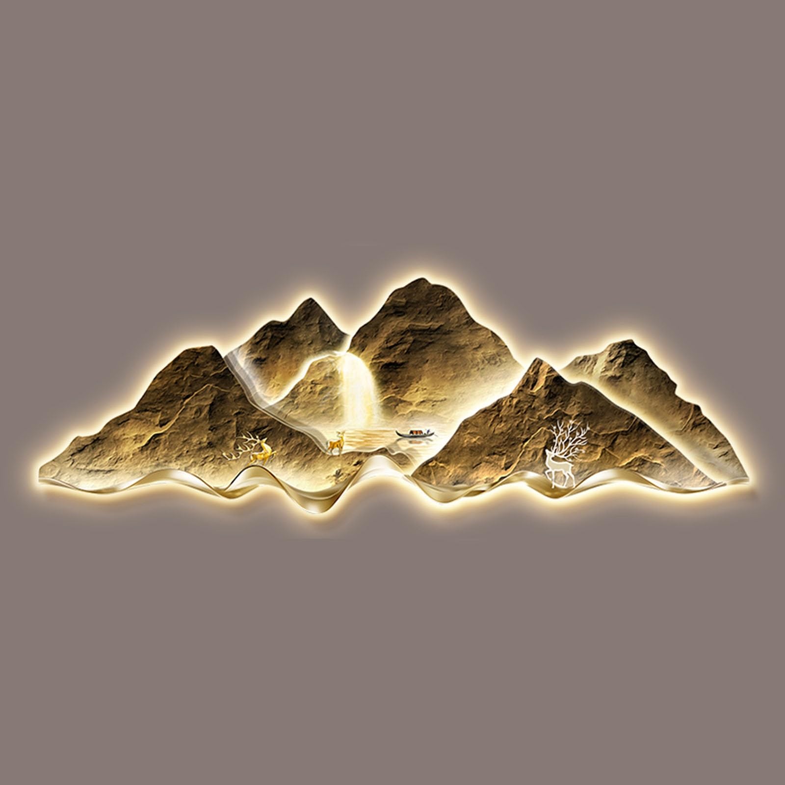 Sculpture murale decoration maison moderne LED tableau relief 3D C - 8