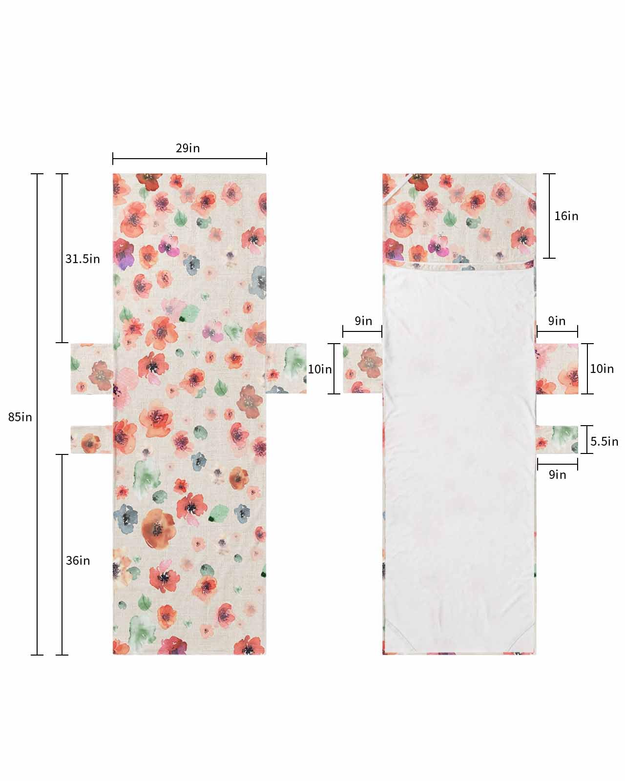 Colorful Floral Beach Lounge Chair Towel Cover, Soft Chaise Lounge Towel with Side Pockets Patio Pool Chairs Cover for Beach/Pool Sunbathing 29x85 Watercolor Spring Summer Flower Botanical