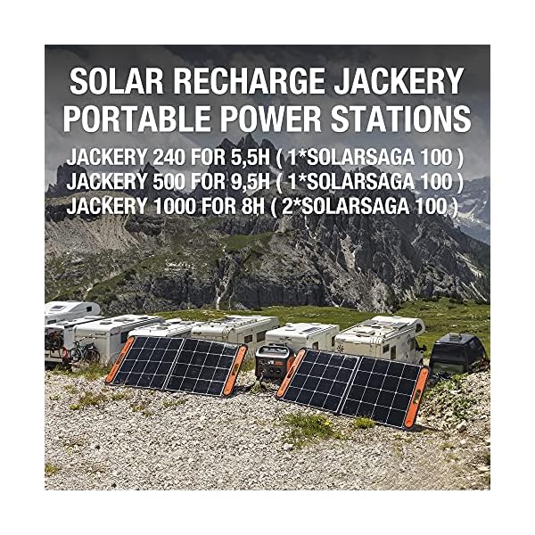 Jackery Faltbares Solarpanel SolarSaga 100 - Solarmodul für Explorer 500/1000 Pro/1500 Pro - Solarladegerät mit 2 x USB… – Bild 5