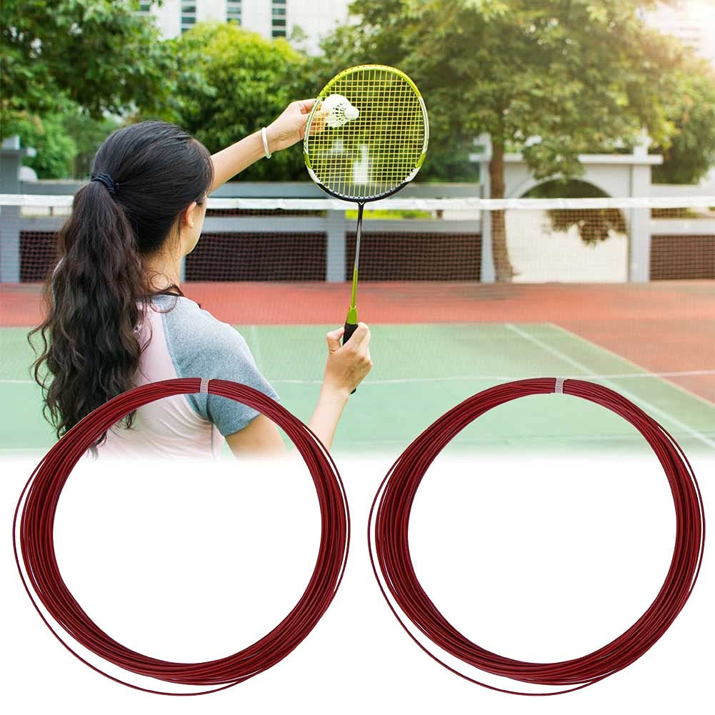 Keenso Badmintonschläger Saite, 2 Stück 10m 0,7–0,8 mm Hohe Flexibilität Badmintonschläger Saite mit 25-30 Pfund Saitenspannung Badminton Saite Ersatz