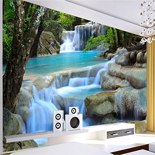 Mural 3D tapeta las i rzeki szer. 240 x wys. 167 cm dekoracja ścienna dom rzemiosło naklejka ścienna ścienna włóknina plakat naklejka do salonu
