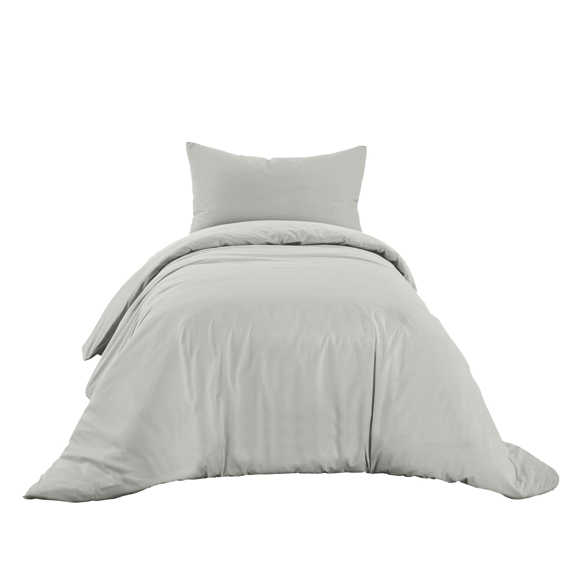 Ruggeri - Duvet Cover Set - 100% Pure Cotton - Made In Italy - Let's Color! Collection (Single, Grey)