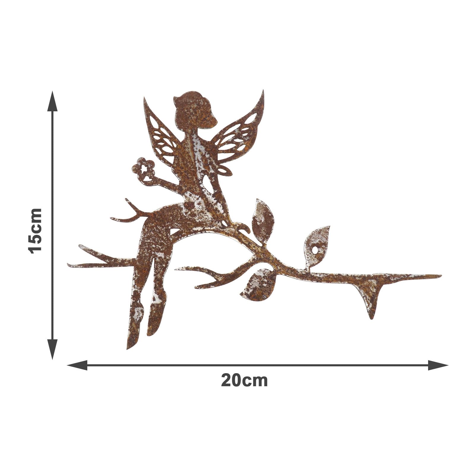 eMagTech Sitting Tree Fairy Decoration Garden Elf Fairy Decoration Outdoor Garden Metal Rust Ornaments for Trees Pillars Trunks 20x15cm - Image 4