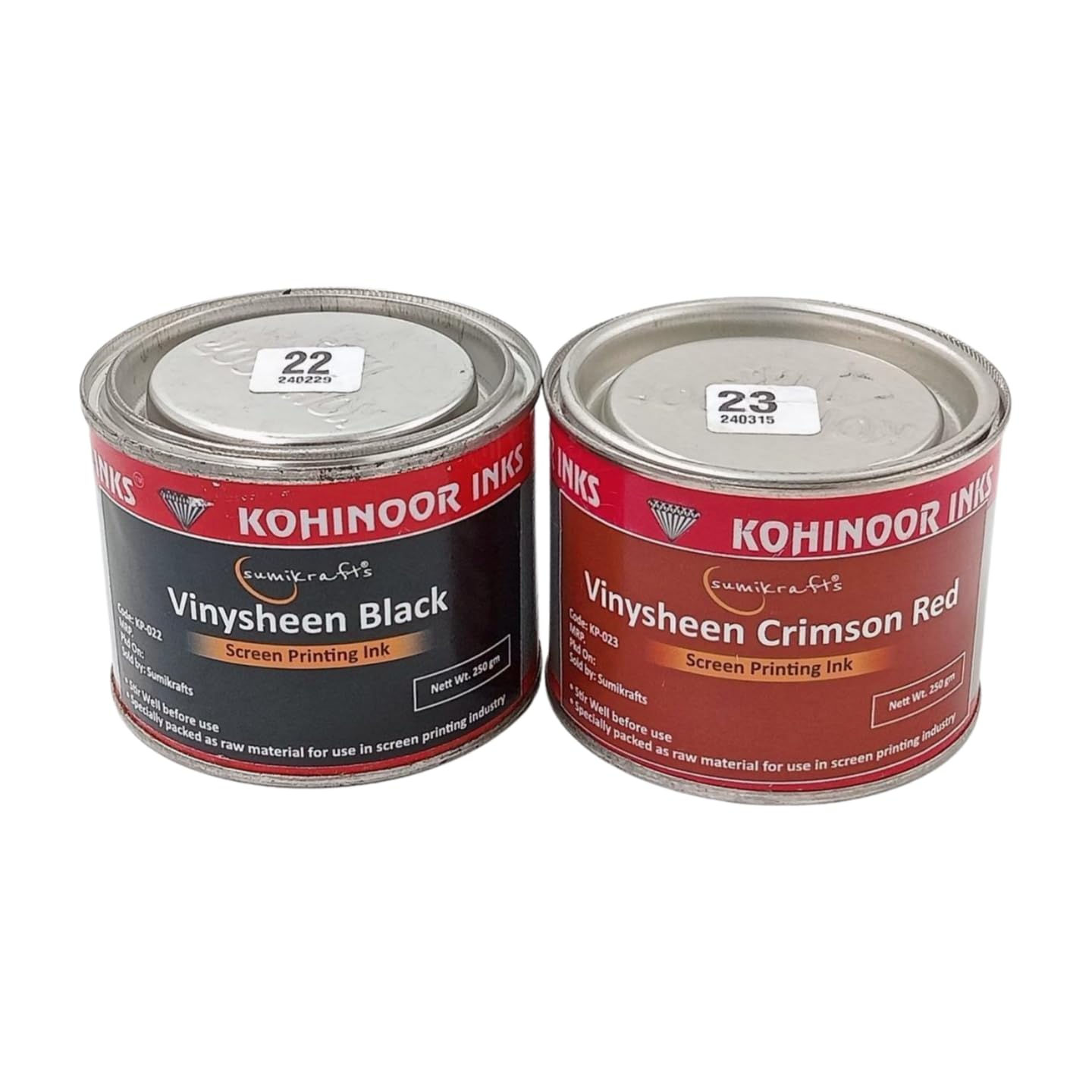 sumikrafts Screen Printing Ink vinysheen Black+Crimson Red 250gm(Each) for Textile and Apparel-image-49
