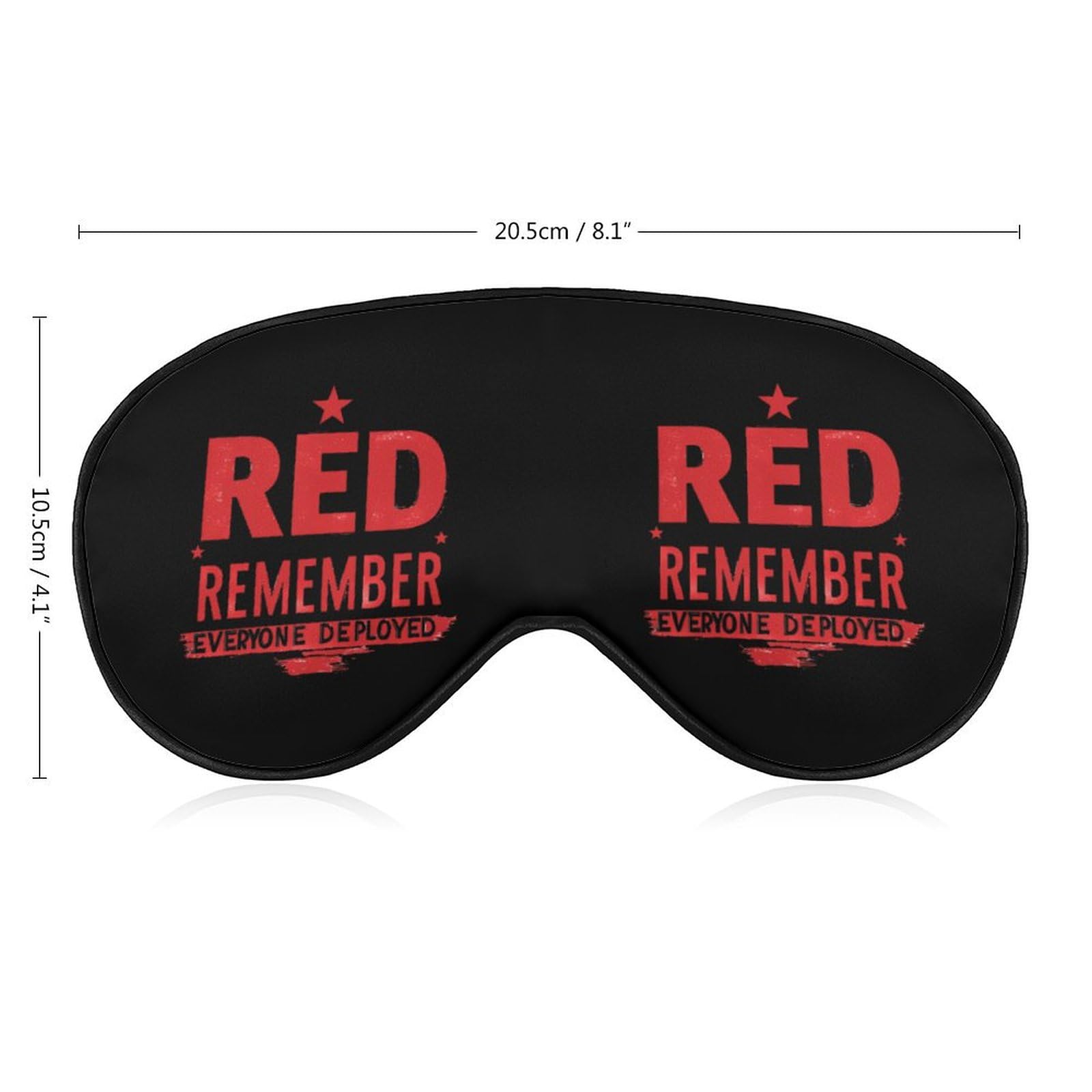 R.E.D Remember Everyone Deployed Sleep Mask Eye Shade Cover Adjustable Strap for Travel Lunch Break Women Men