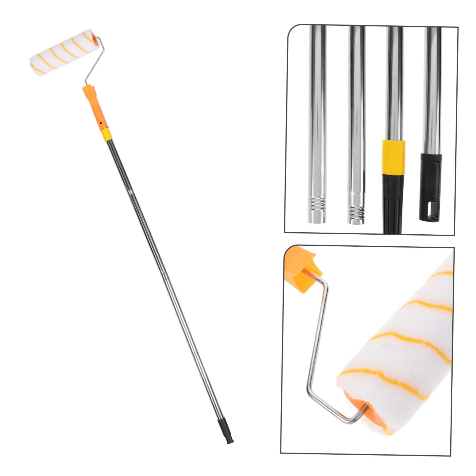WOONEKY Rullo per Pittura con Asta Telescopica, Impugnatura Ergonomica, Plastica e Acciaio Inox, per Dipingere Pareti e Casa