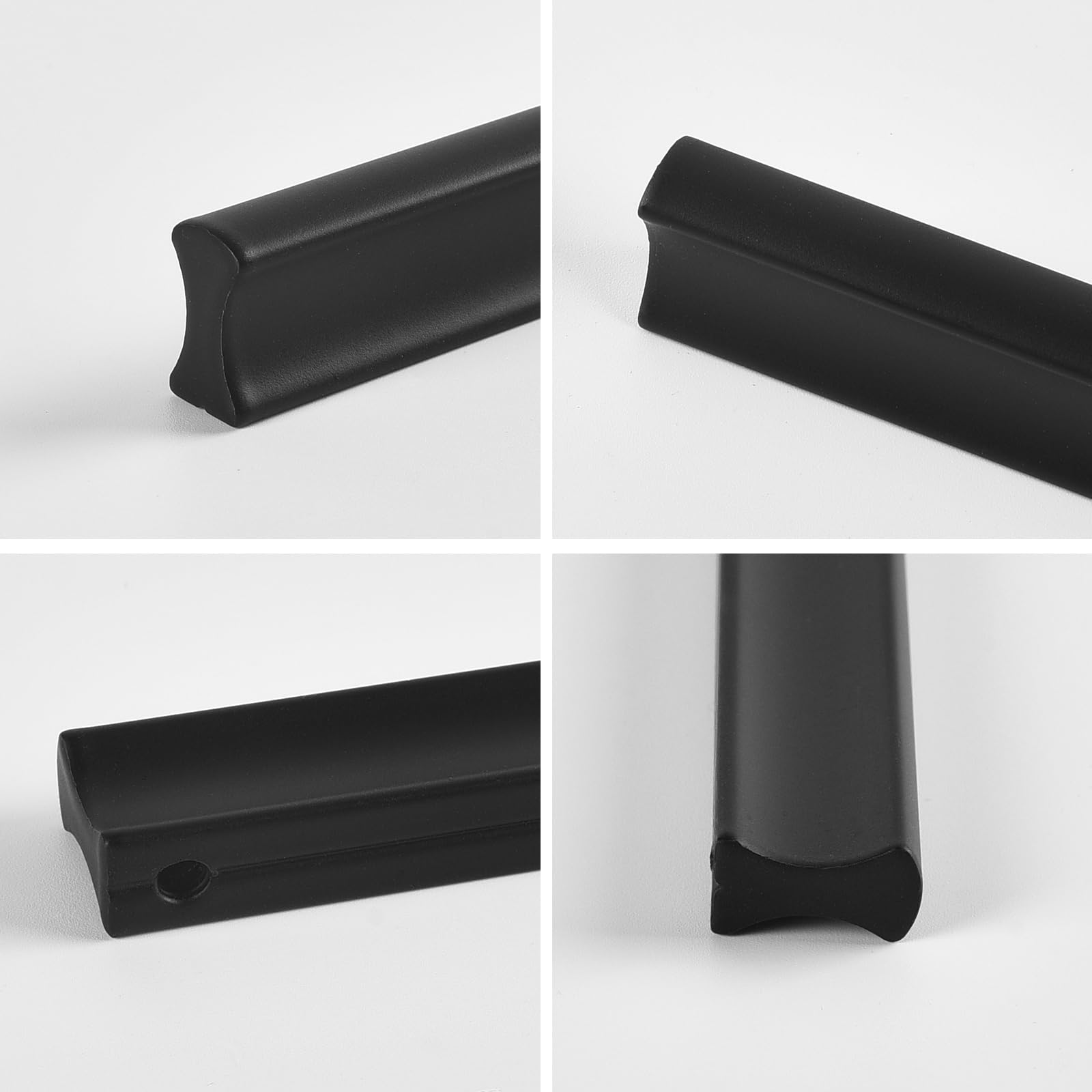 16 tiradores de armario de 128 mm de distancia entre orificios, tiradores negros de aleación de aluminio para muebles de cocina, tiradores y tiradores para armarios y cajones