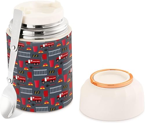 MCHIVER Firefighter Equipment Food Jar with Spoon Stainless Steel Vacuum Insulated Food Container 17 oz Soup Thermos for Lunch