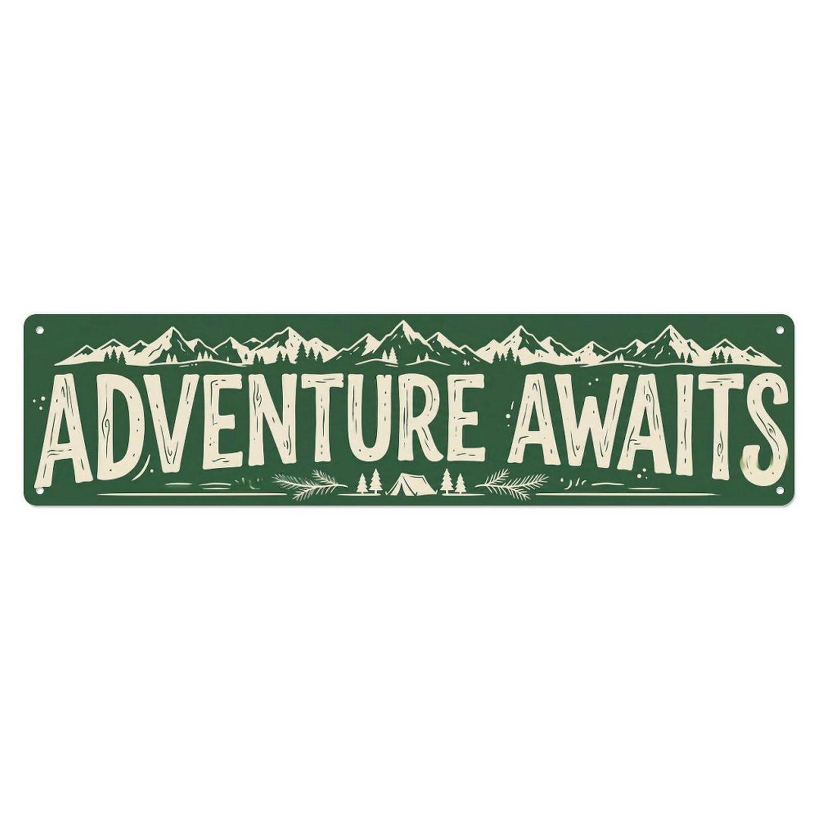 Adventure Awaits Explore Travel Metal Tin Sign