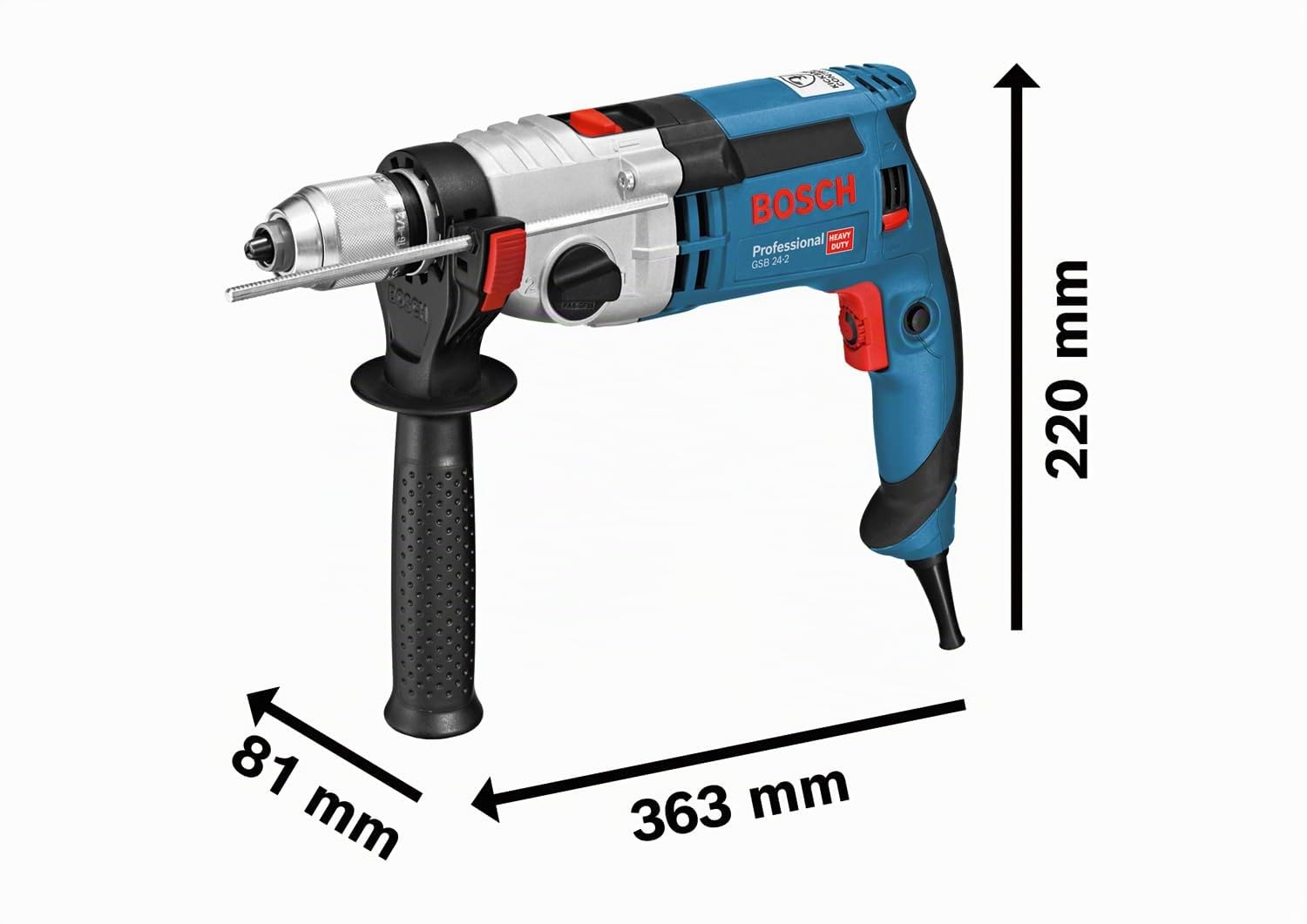 Bosch Professional Schlagbohrmaschine GSB 24-2 1100W 40/14,5 Nm