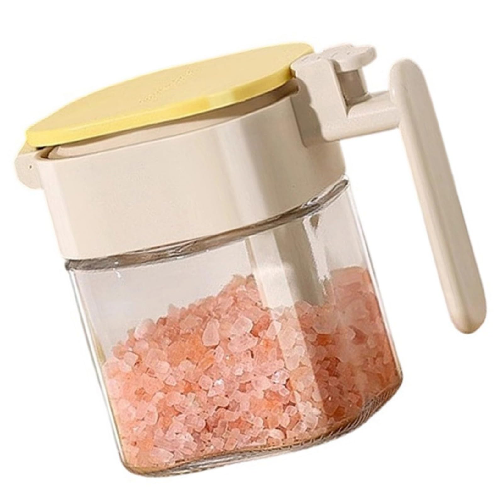 OSNIYAW Premium Glass Condiment Jar with Detachable Spoon and Sealed Lid Clear Seasoning Container for Salt Pepper Sugar Box Kitchen Seasoning Canister