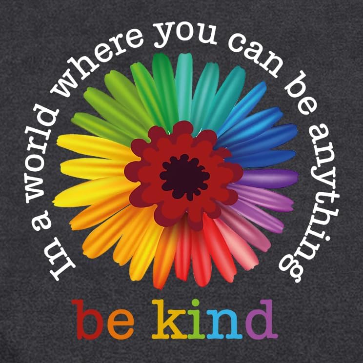 Be Kind Shirt for Women Flower Letter Print Tee Tops Casual Inspirational Kindness T-Shirt - Image 5