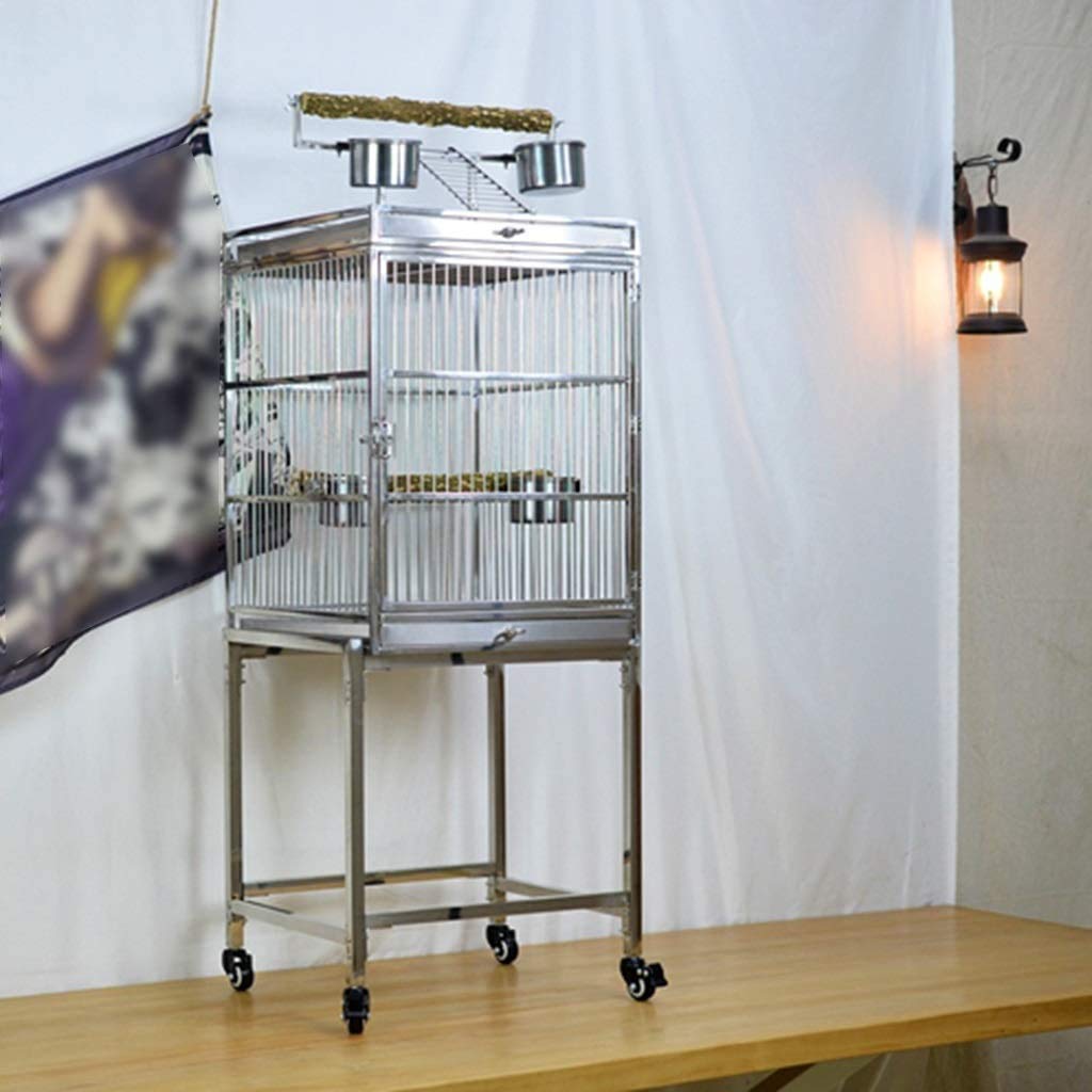 Gabbia per uccelli da viaggio, gabbia per pappagalli, regalo per gli amanti degli uccelli, gabbie per pappagalli per uccelli di grandi dimensioni, grande gabbia per uccelli in acciaio inossidabile, g