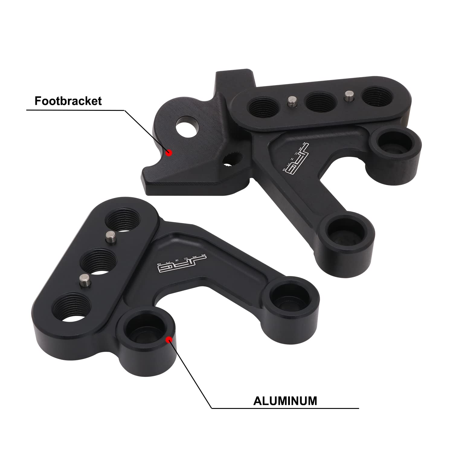 JFG RACING Foot Peg Brackets for Surron Light Bee,CNC 6061 Aluminum Pedal Bracket for Dirt Bike Sur Ron Light Bee S and X/X160/X260-Black