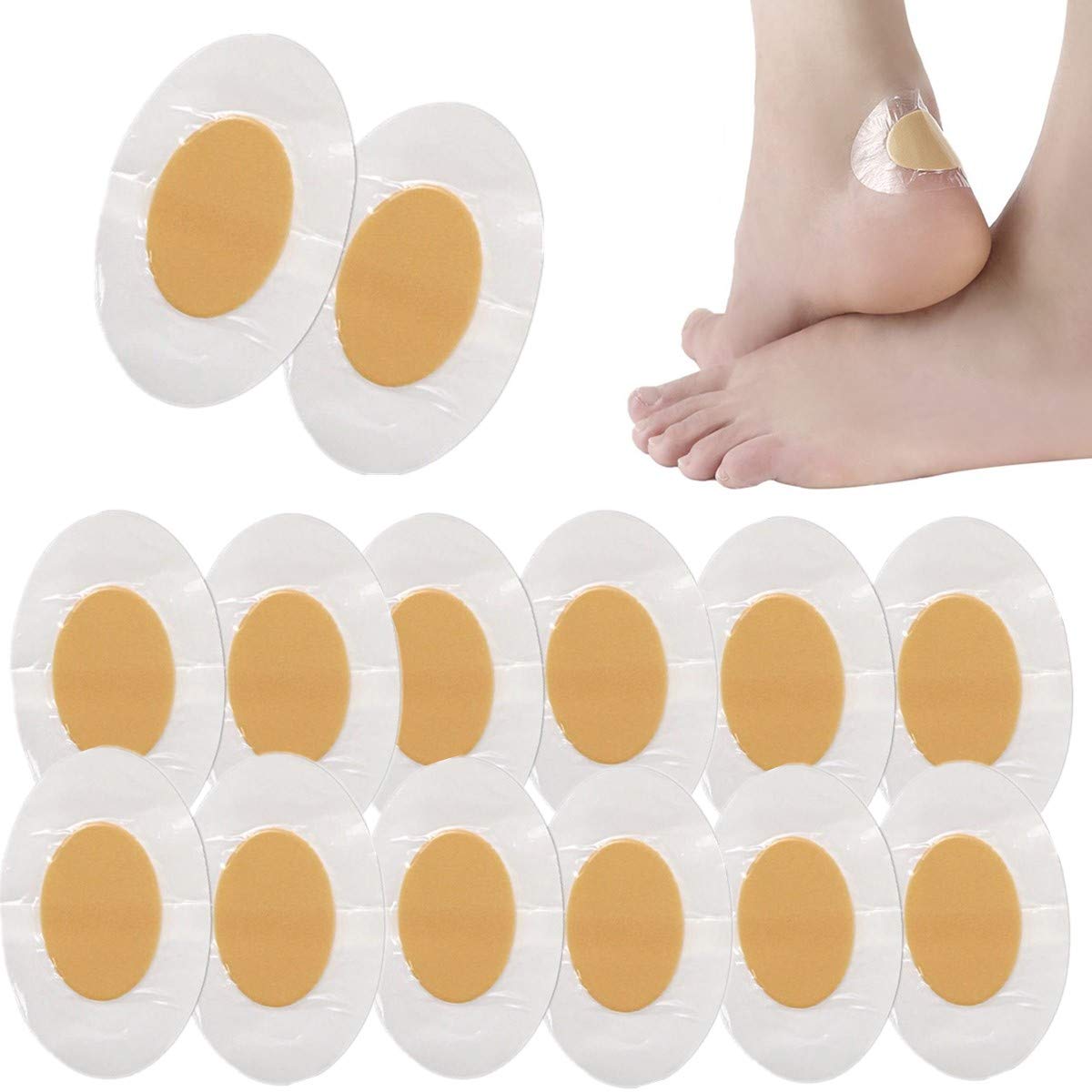 20 Pcs Blister Plasters Invisible Heel Blister Prevention Cushion with Adhesive Foam Bandage Moleskin for Heel Foot Toe and Guard Skin