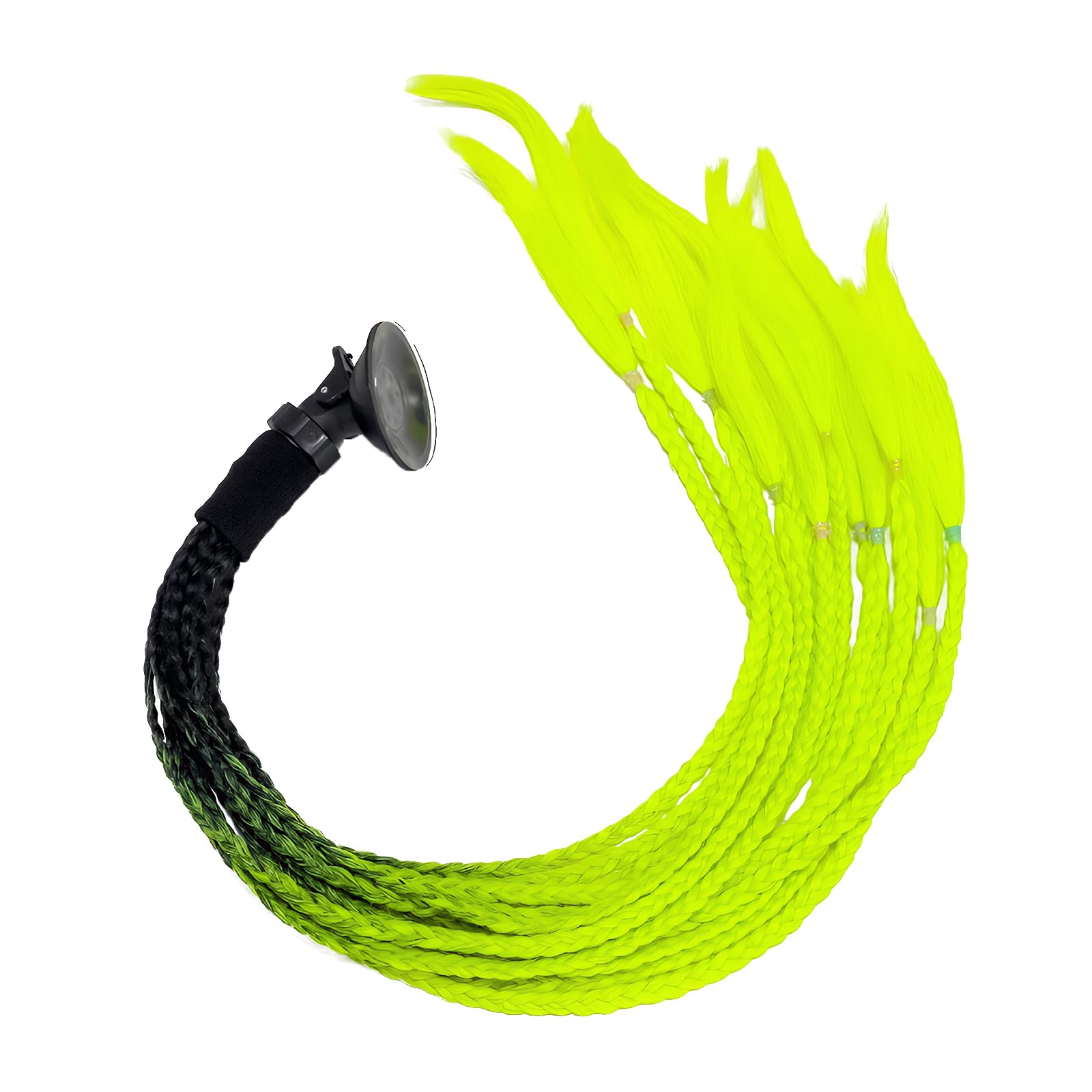 1PCS Helmet Pigtail Gradient Decoration Punk Motorcycle Helmet Ponytail Braids Hair Wig with Detachable Suction Cup for Motor Bike Bicycle Cycling Biker Riders Skateboarding Scooter Costume Cosplay