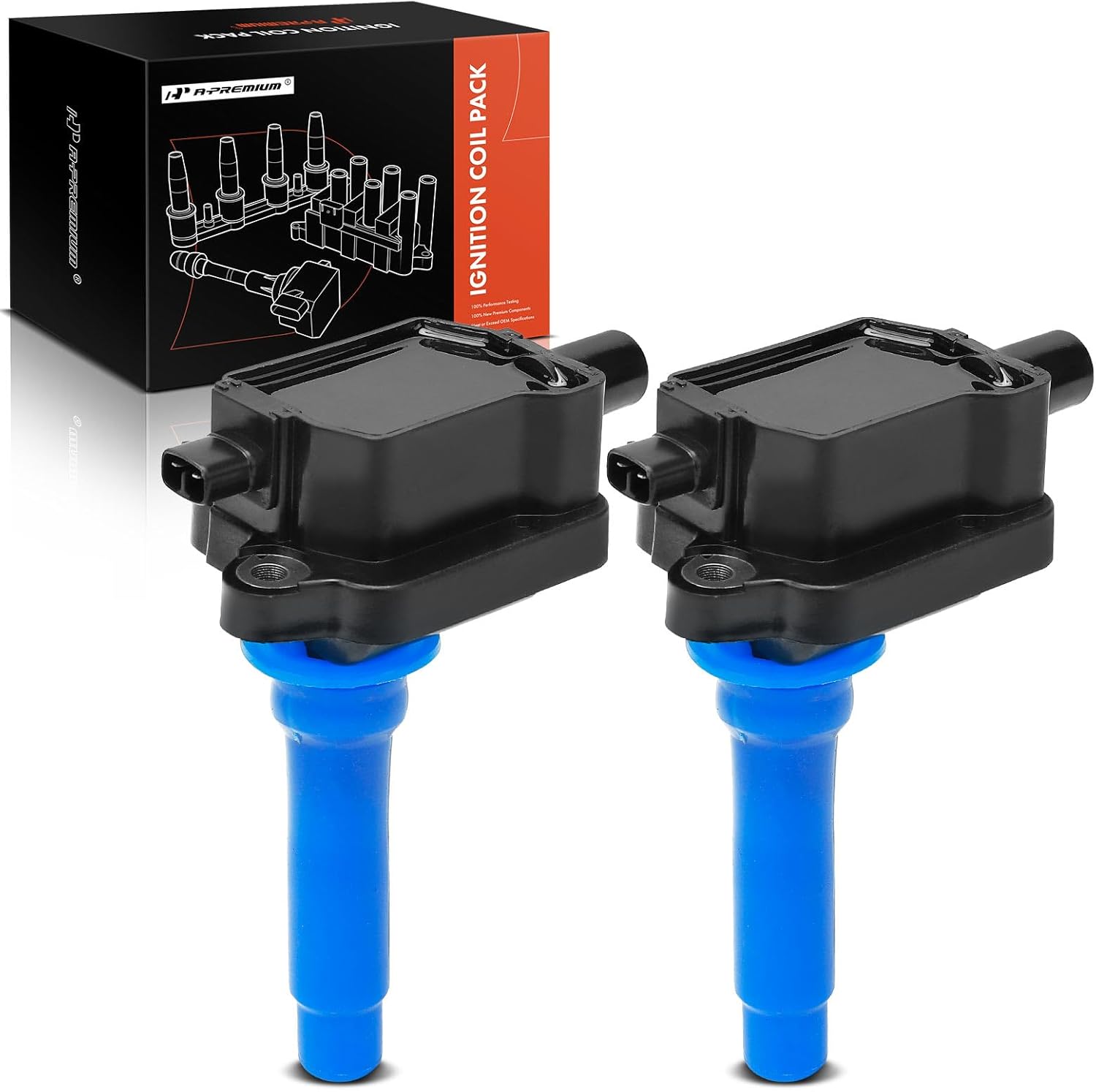 A-Premium Engine Ignition Coil Pack Compatible with Kia Sephia 1998-2001, Spectra 2000-2004, L4 1.8L 2-PC Set